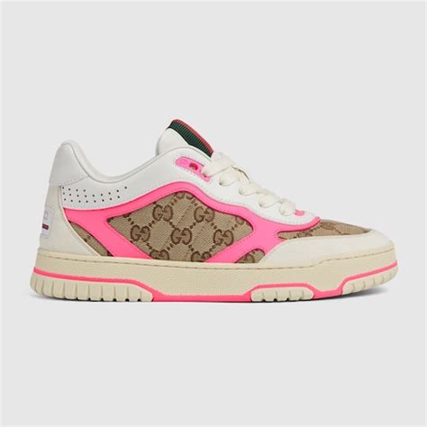 gucci canvas black leather trainer women|Gucci re web shoes.